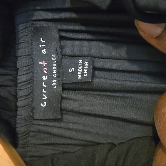 Current Air Cara Black Pleated Ruffle Mini Dress Sz S Boho Chic Halter Flowy Y2K - Picture 6 of 10